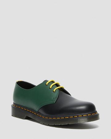 Men's Dr Martens 1461 Contrast Smooth Leather Oxfords Shoes Black | AU 589CTV